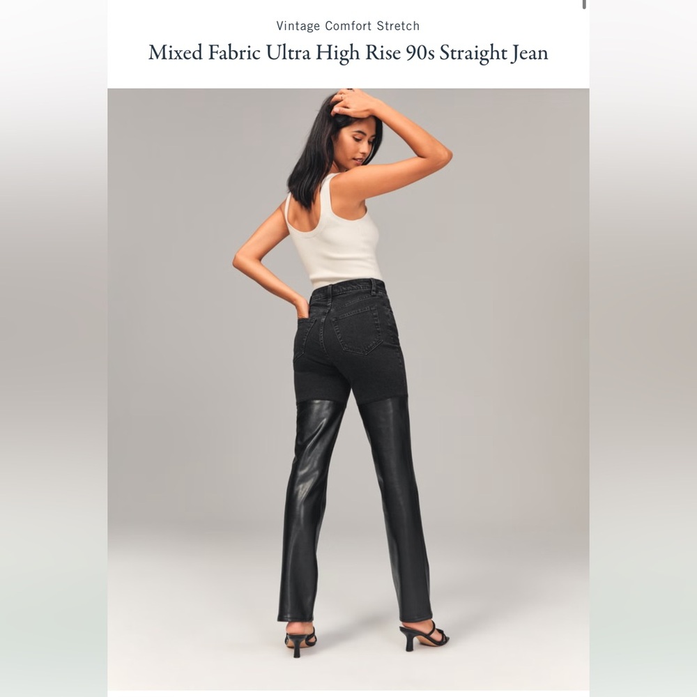 Abercrombie & Fitch Curve Love Size 33 90s Straight Ultra Hi-Rise Jeans Mob Wife